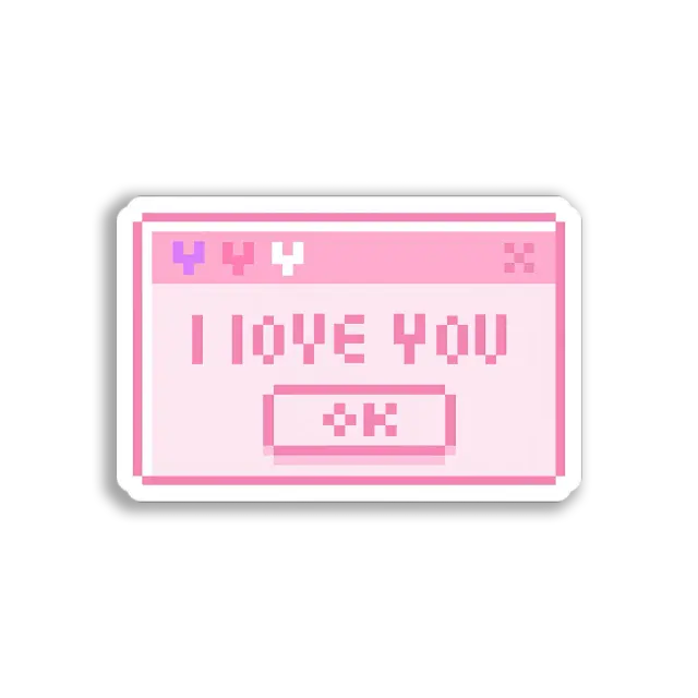 Pixel Love Note Sticker