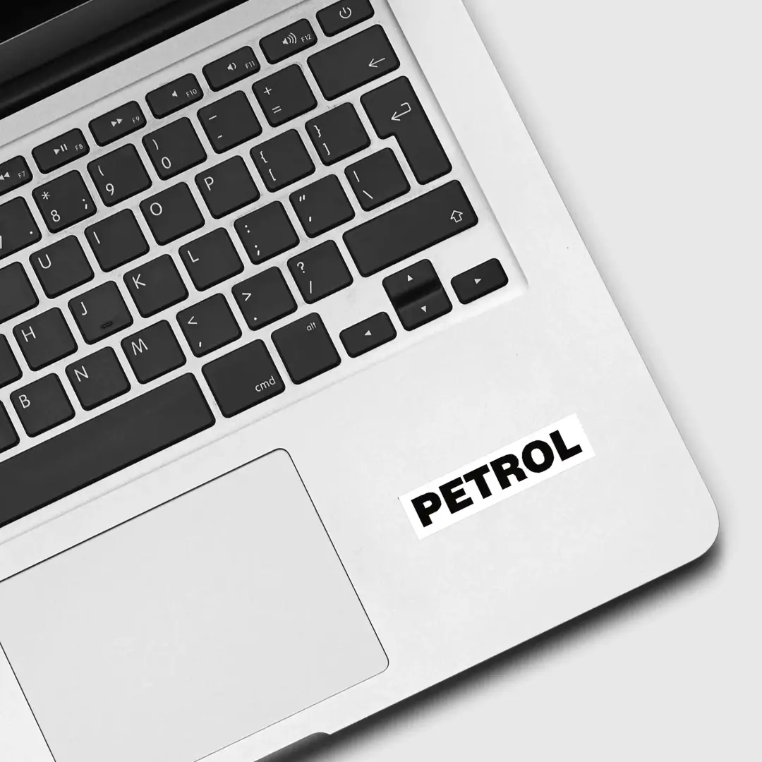 Petrol Fuel Sign Sticker White