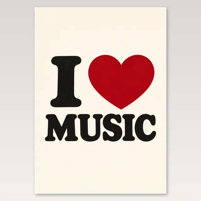 Ich liebe Musik Herz A4-Poster