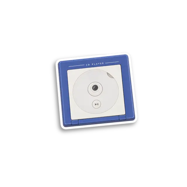 Blue CD Player Sticker
