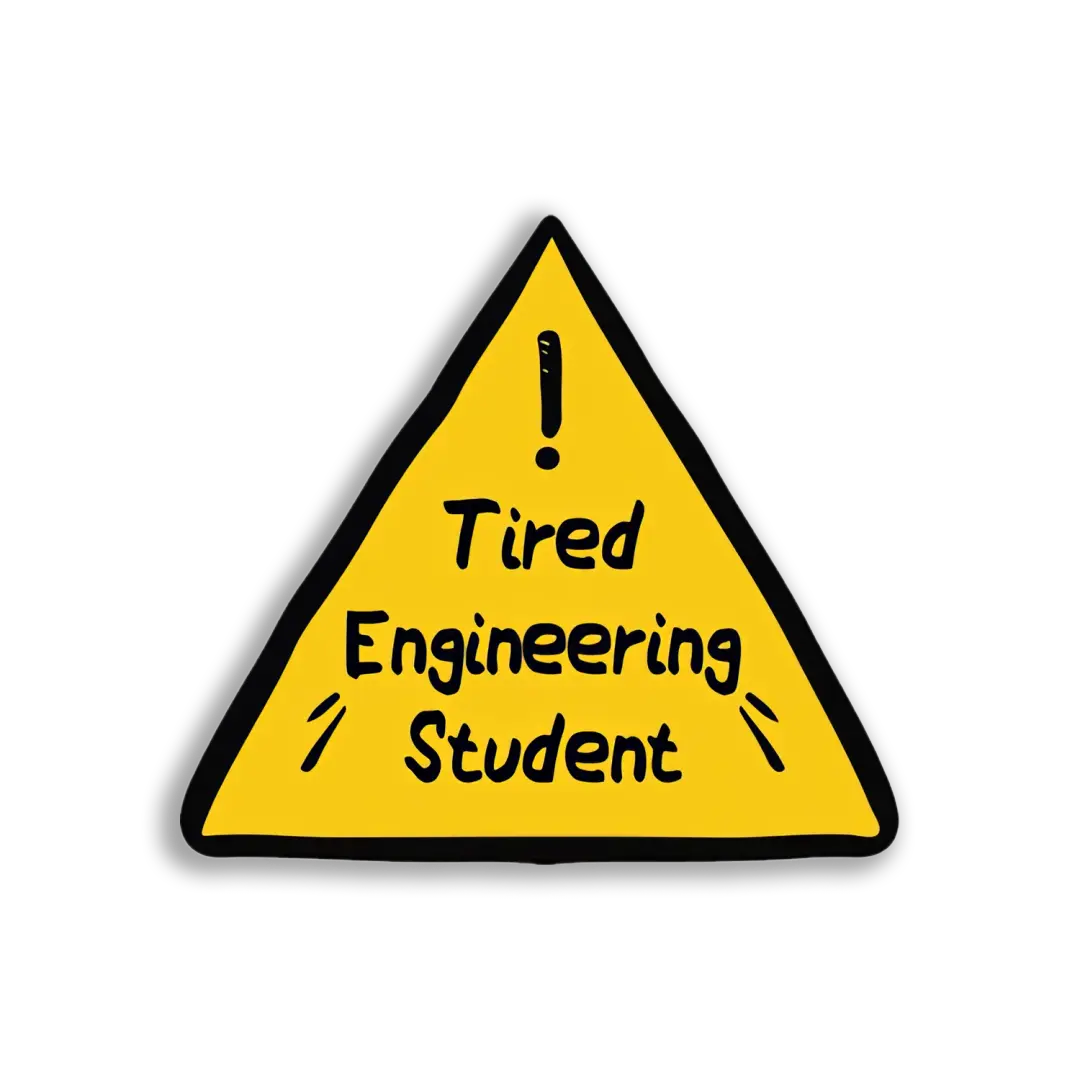 Tired Engineering Student Sticker