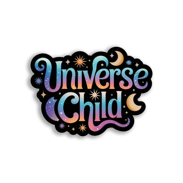Universe Child With Stars and Moons Sticker