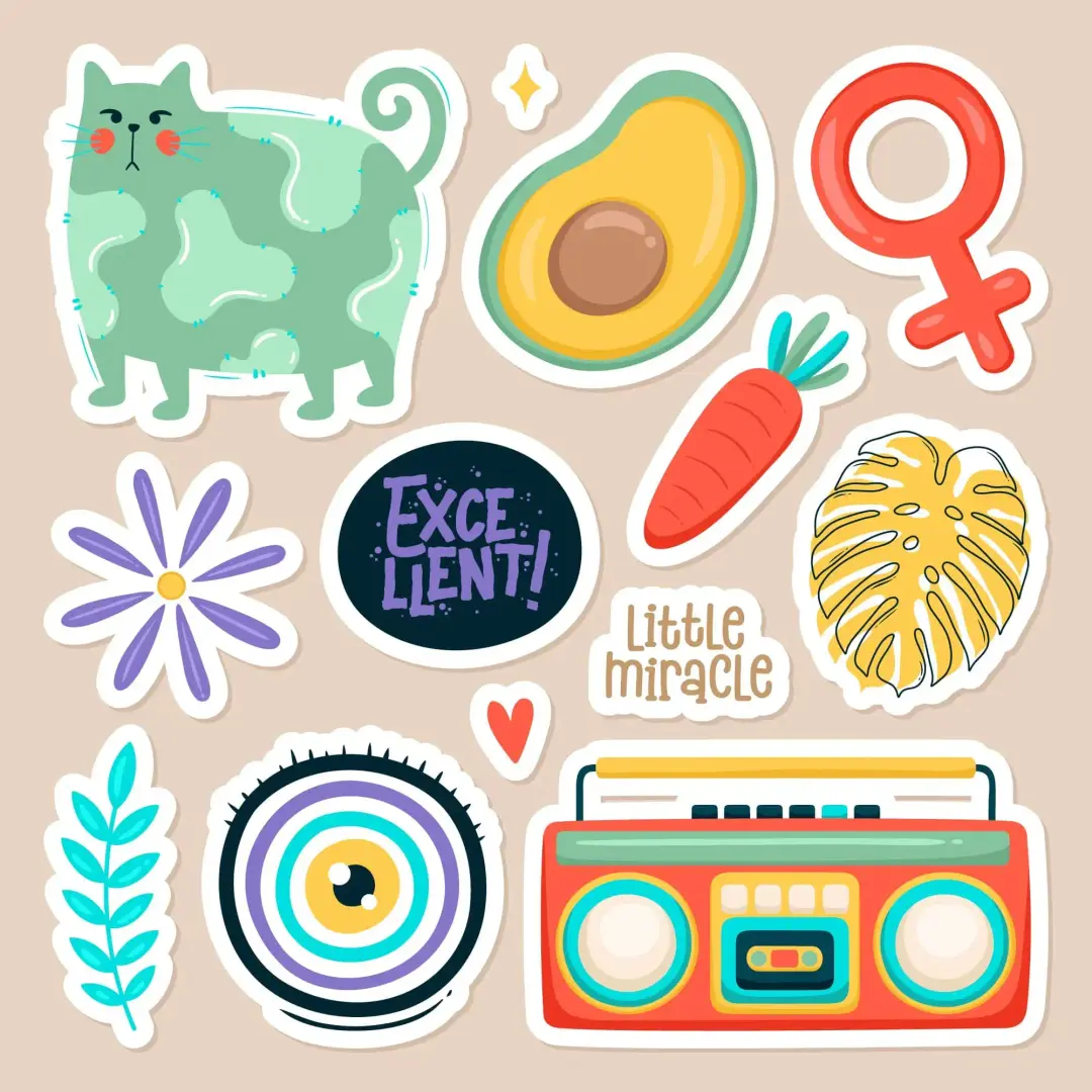 Set niedlicher Sticker
