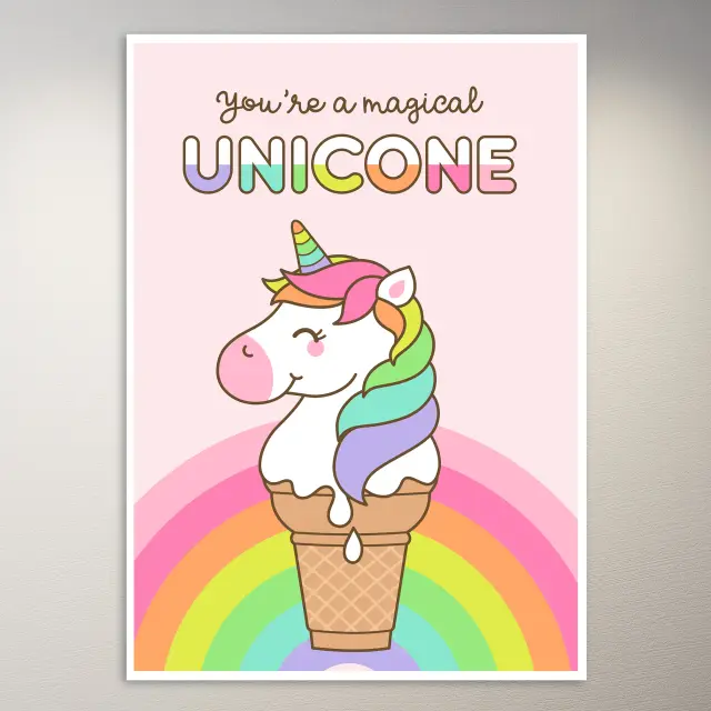 Du bist ein magisches Einhorn | Niedliches Poster