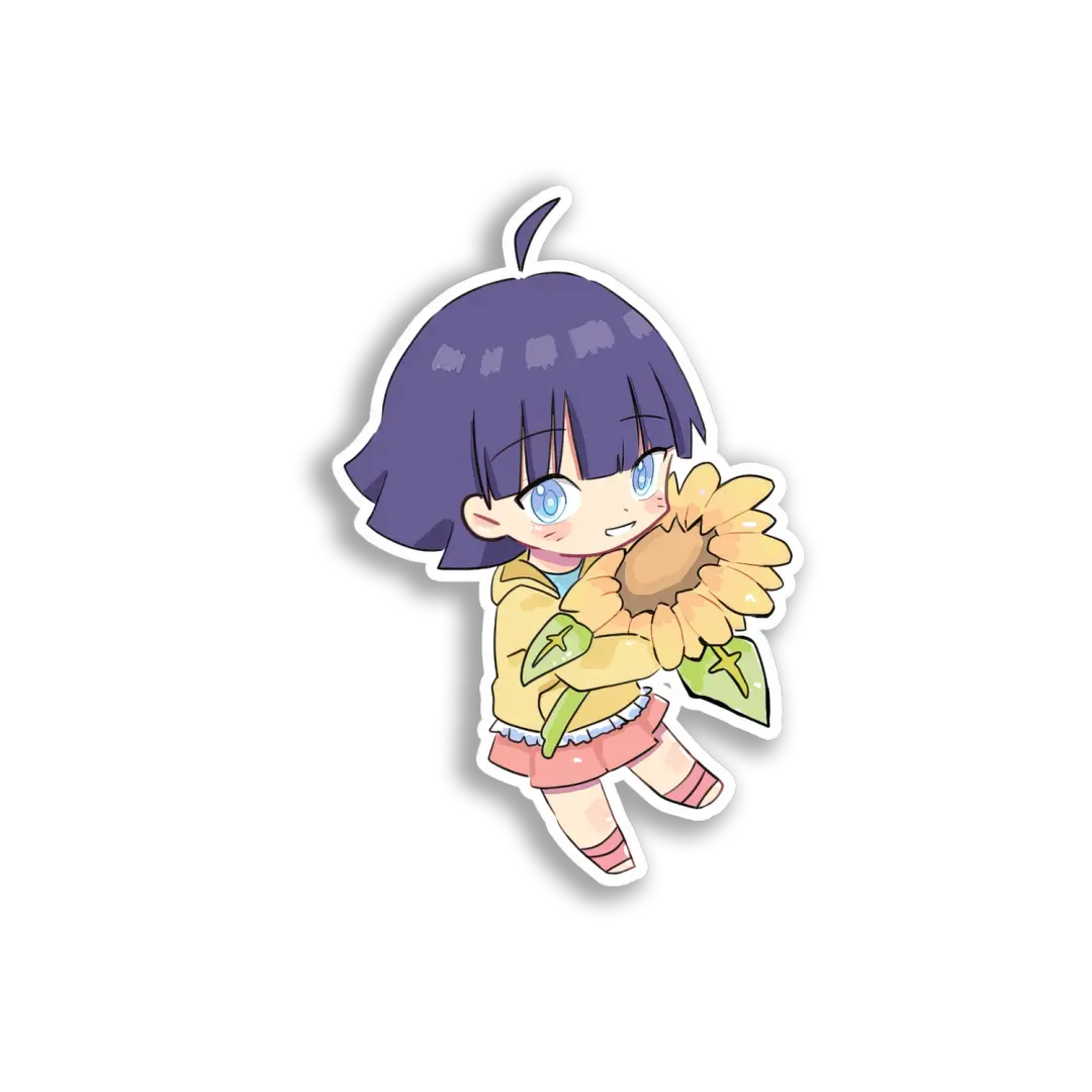 Cute Anime Girl Sunflower Sticker
