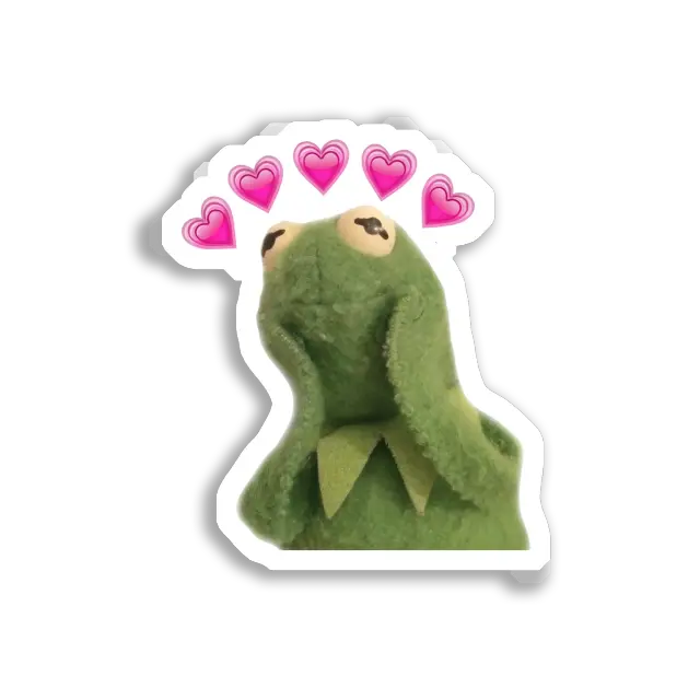 ملصق Kermit the Frog مع القلوب