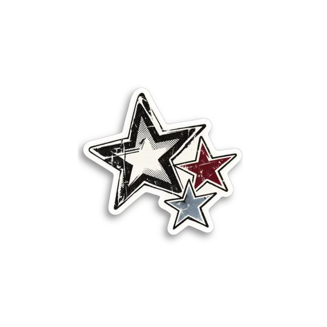 Outlined Star Trio Sticker