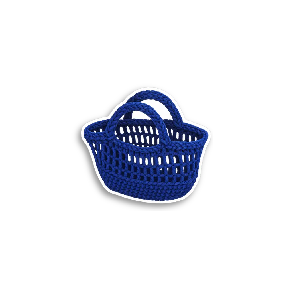 Blue Basket Bag Sticker