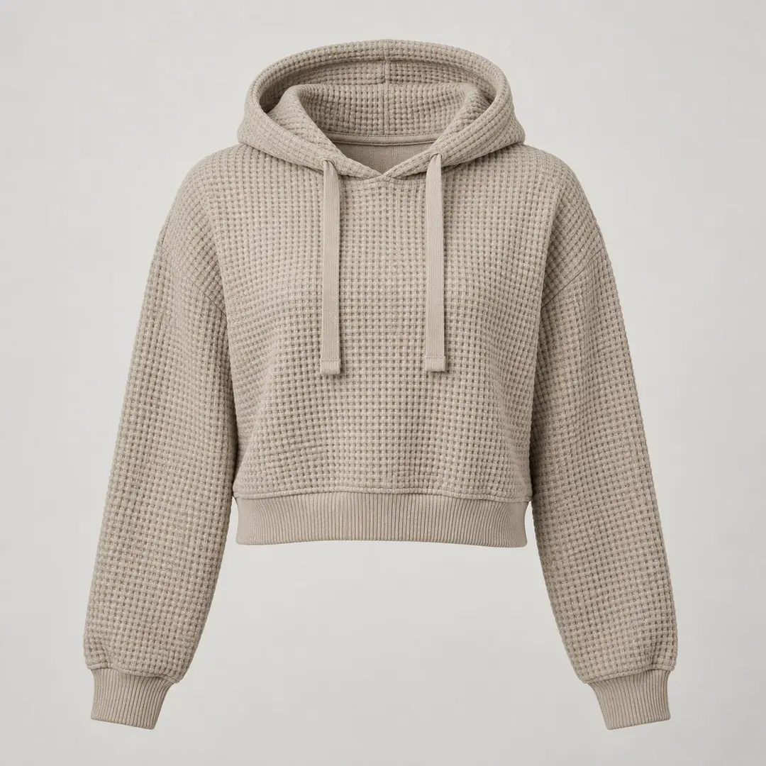 Tidewater Waffle Hoodie in Stone