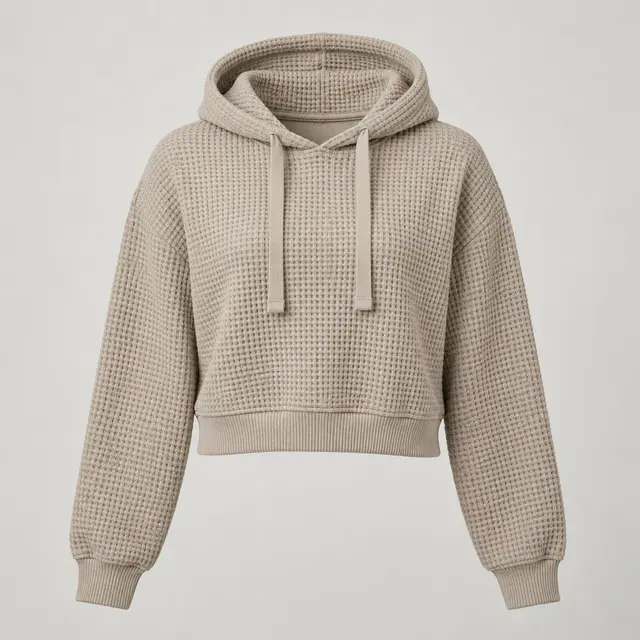 Tidewater Waffle Hoodie in Stone