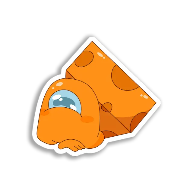 Orange Crewmate Cheese Block Sticker