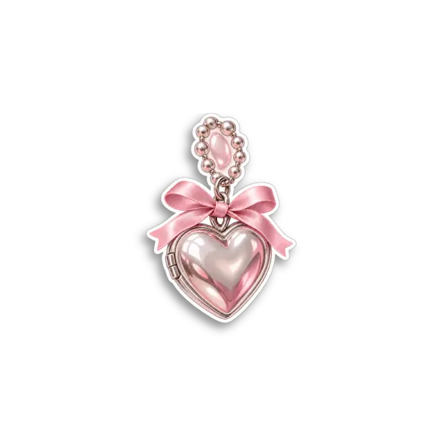 Silver Heart Pendant Sticker