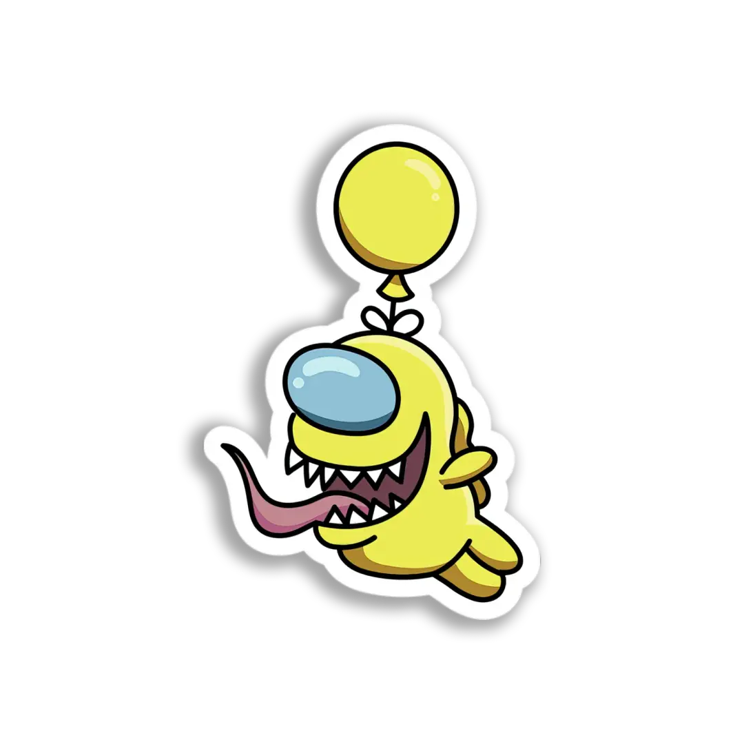 Gelber Among Us Impostor Sticker