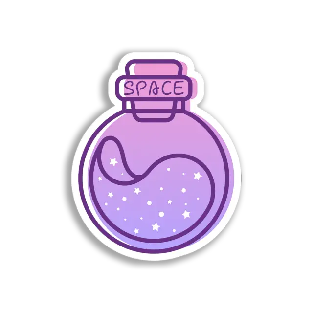 Weltraum-Zaubertrankflasche Sticker