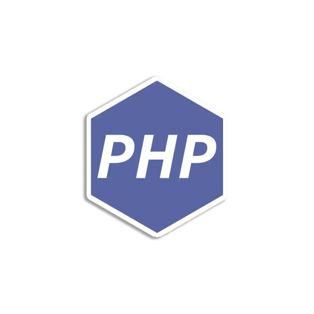 Pegatina de hexágono blanco PHP