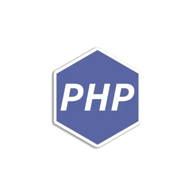 PHP White Hexagon Sticker