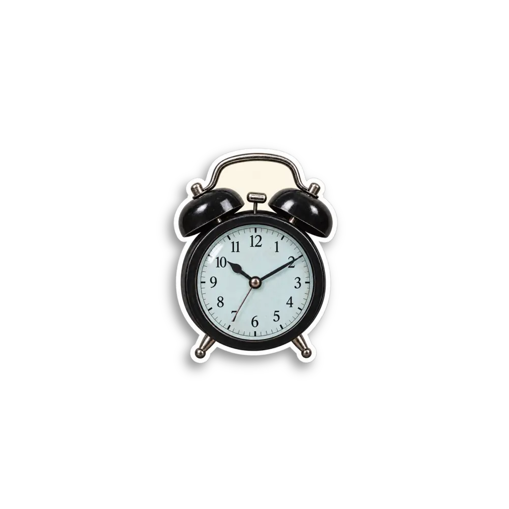 Schwarzer Wecker Sticker