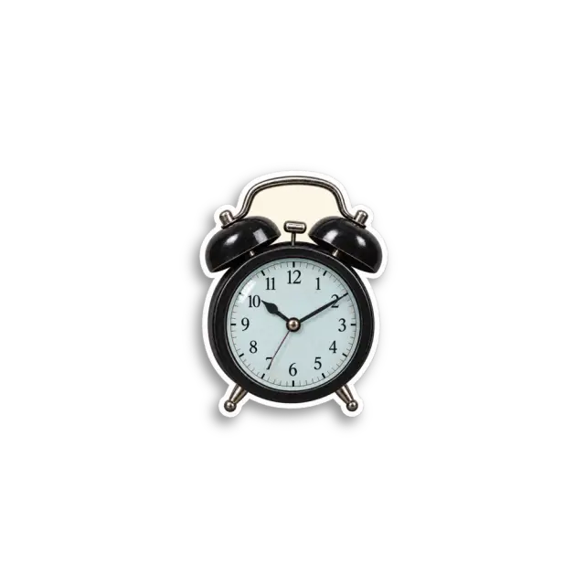 Schwarzer Wecker Sticker