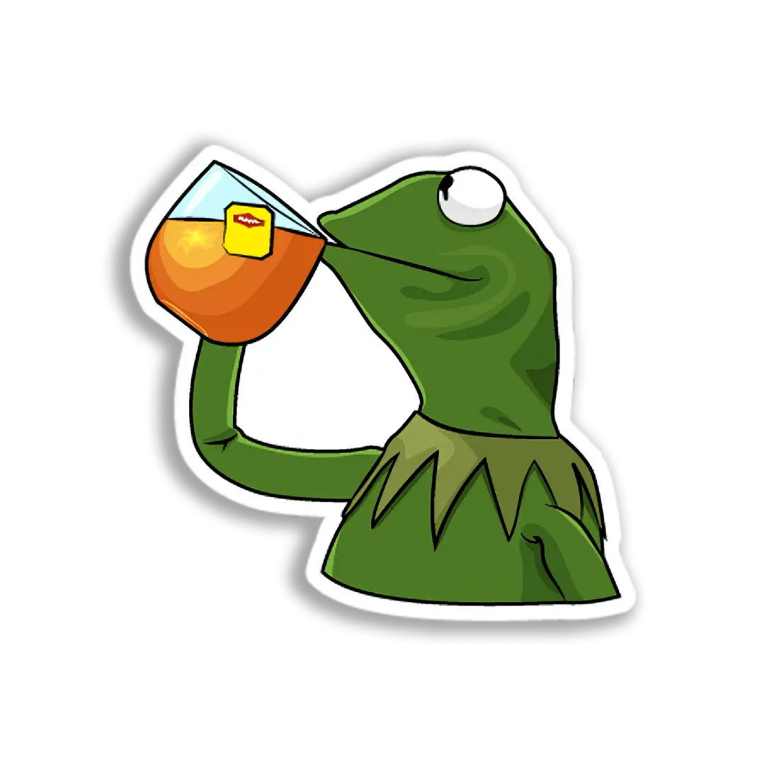 Kermit Drinking Tea Sticker