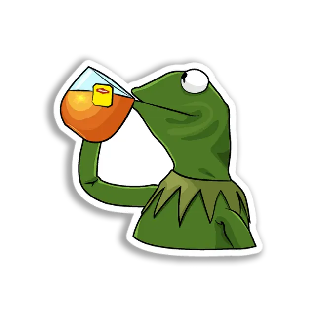 Kermit Drinking Tea Sticker