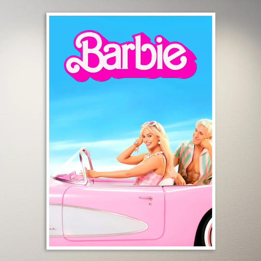 Barbie Pink Convertible Car Poster