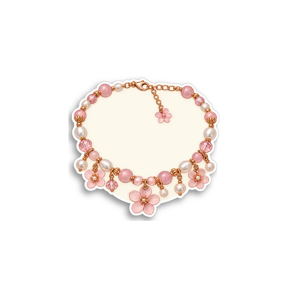 Rosa Perlenkette Sticker