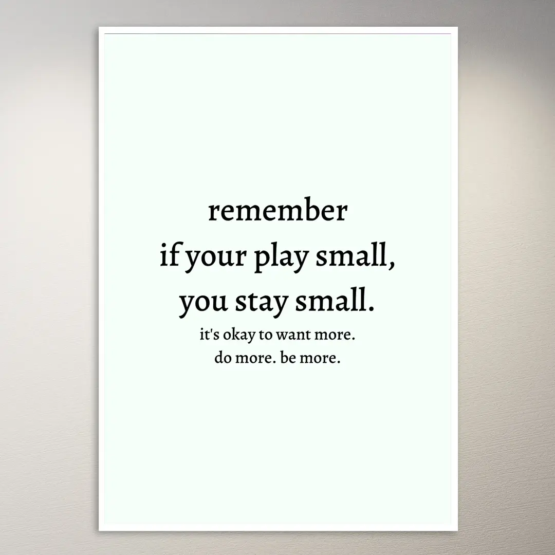 Póster de pared con frase motivacional