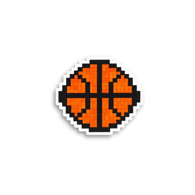 Pegatina de balón de baloncesto pixelado