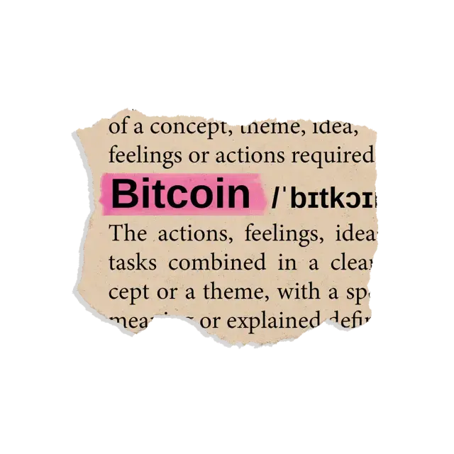 Bitcoin-Bedeutung Zeitungsausschnitt Retro-Sticker