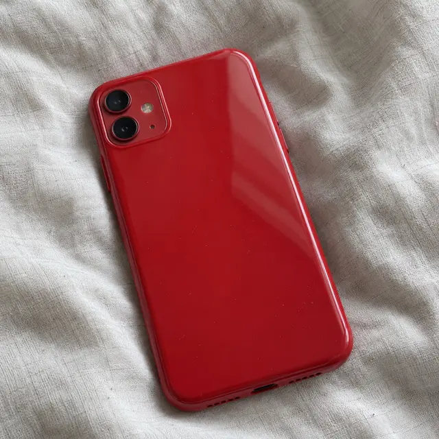 iPhone 紅色亮面手機殼