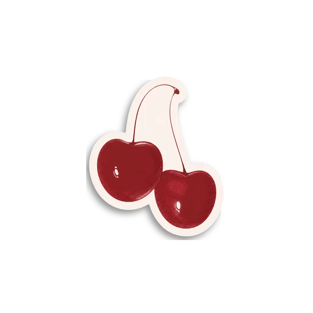 Pegatina de cerezas burdeos