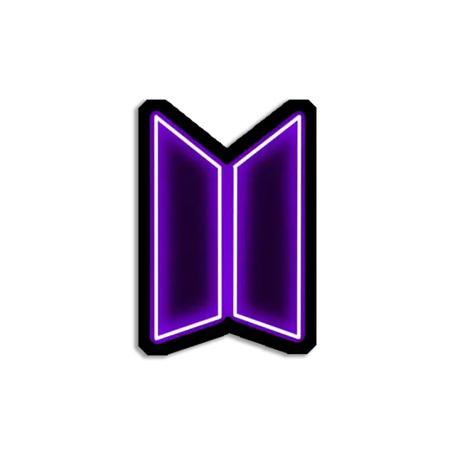 Pegatina de logo de BTS de neón