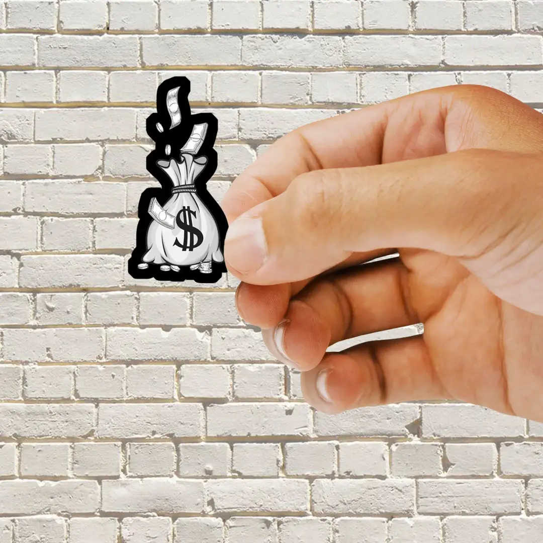 Pegatina de bolsa de dinero