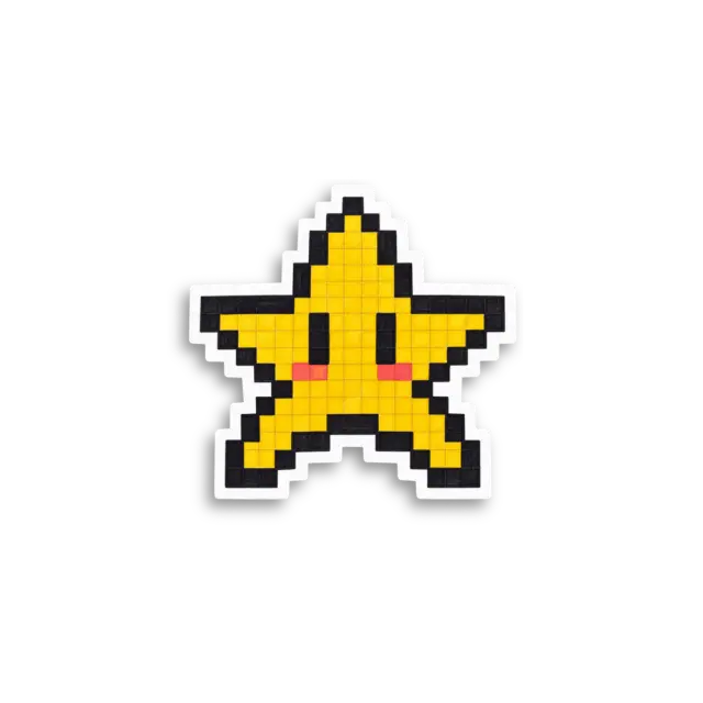 Pixel Yellow Star Sticker