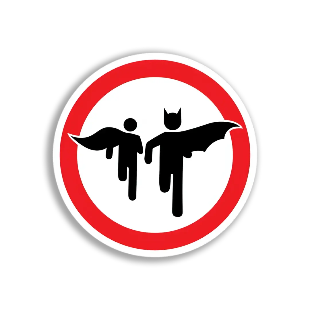 Batman and Robin No Entry Sticker
