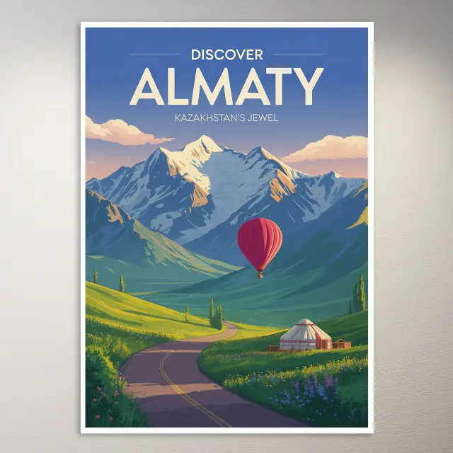 Almaty Reiseposter