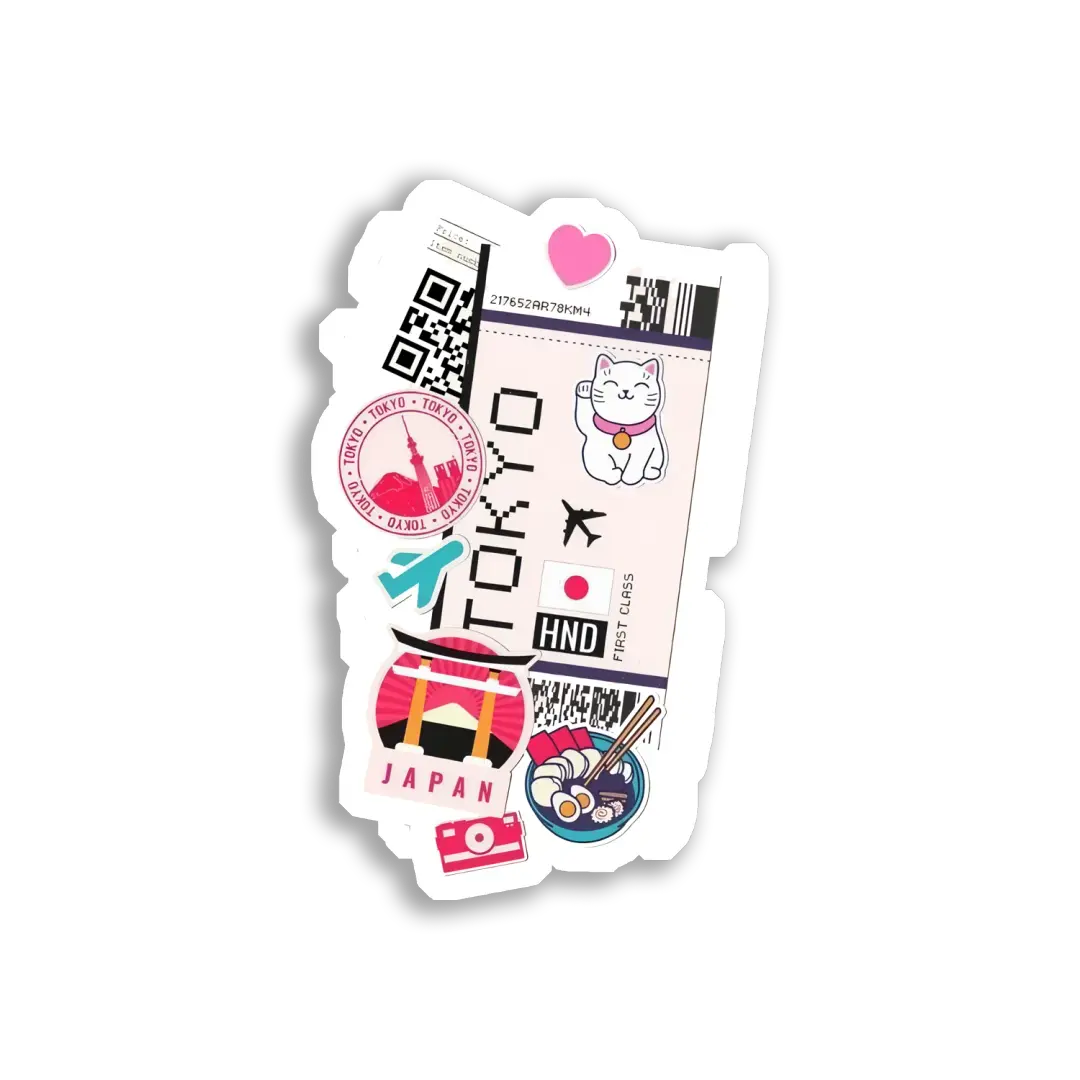 First Class Trip to Tokyo, Japan Sticker