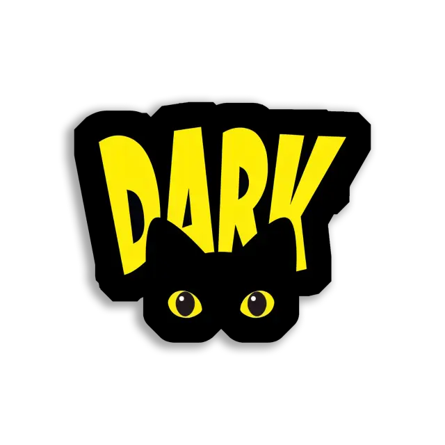Dark Cat With Yellow Eyes Sticker