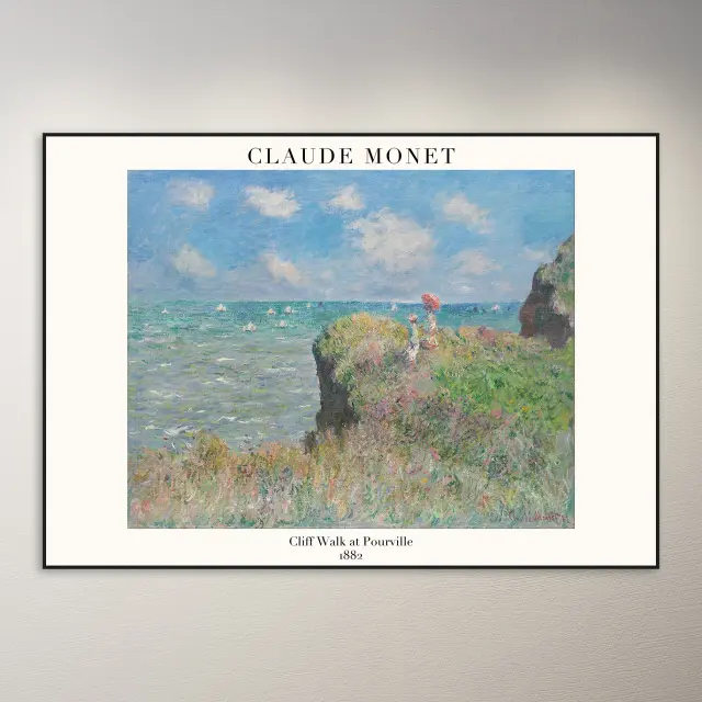 Claude Monet Cliff Walk at Pourville Poster