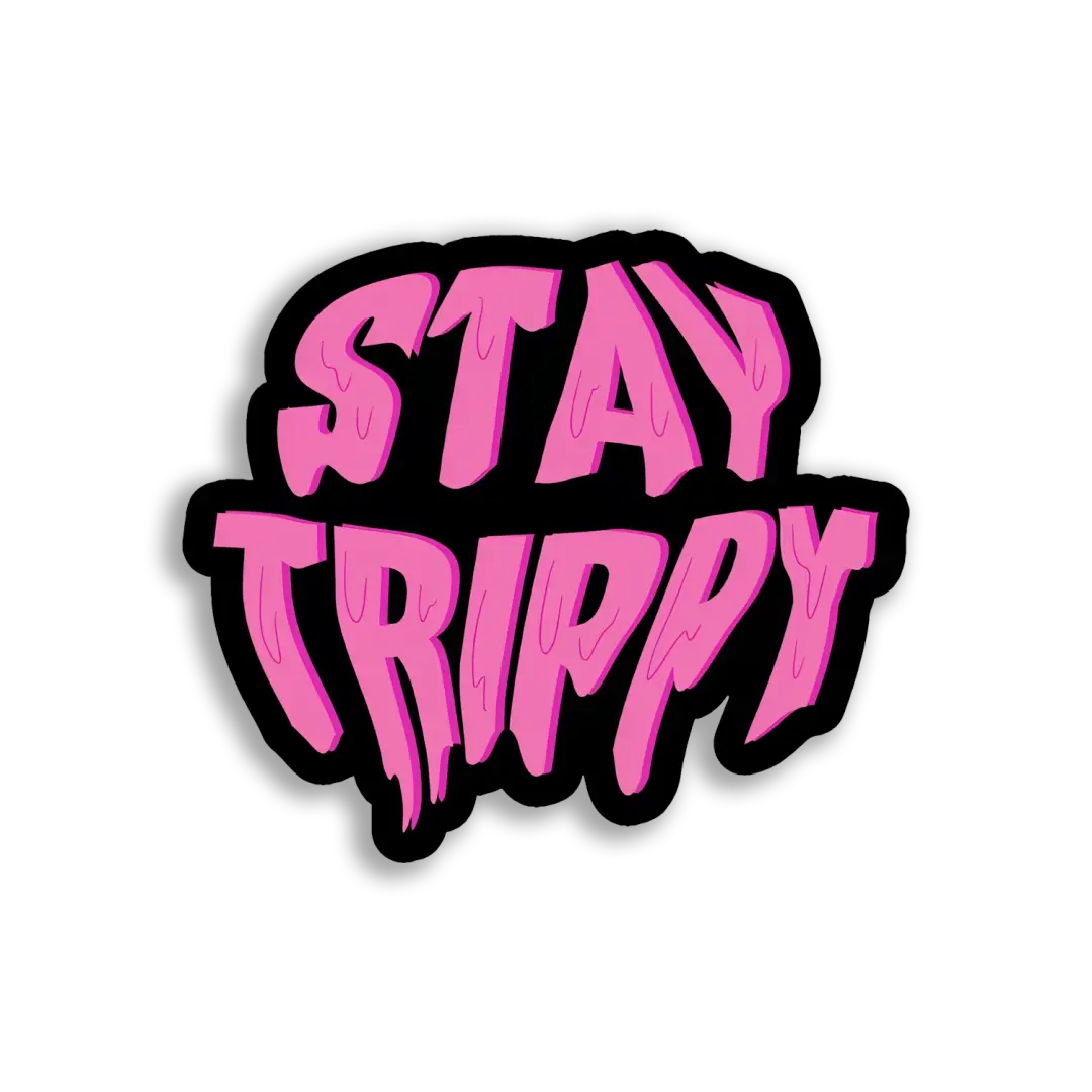 Bleib trippy rosa Graffiti-Kunst Sticker