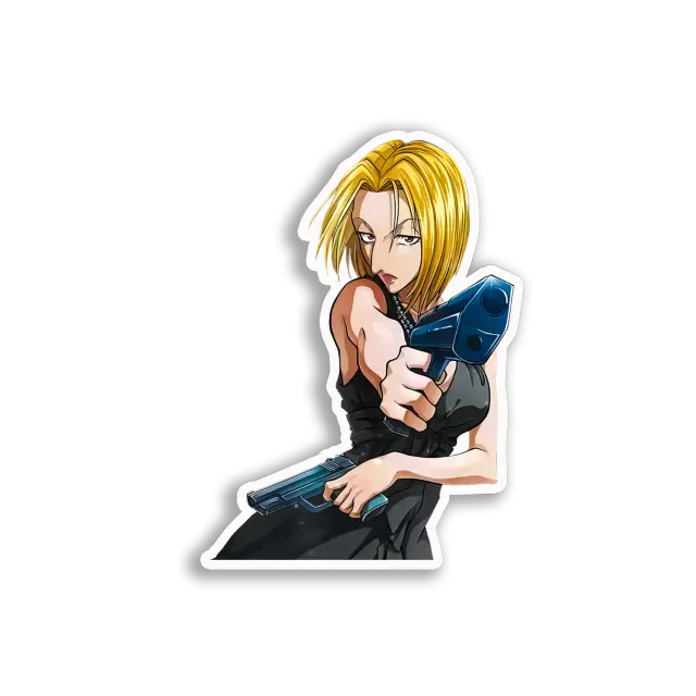 Blonde Agentin mit Pistolen Sticker