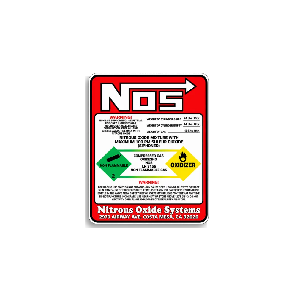 Red NOS Label Sticker