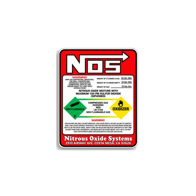 Red NOS Label Sticker