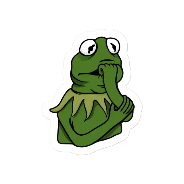 Thoughtful Kermit the Frog Sticker