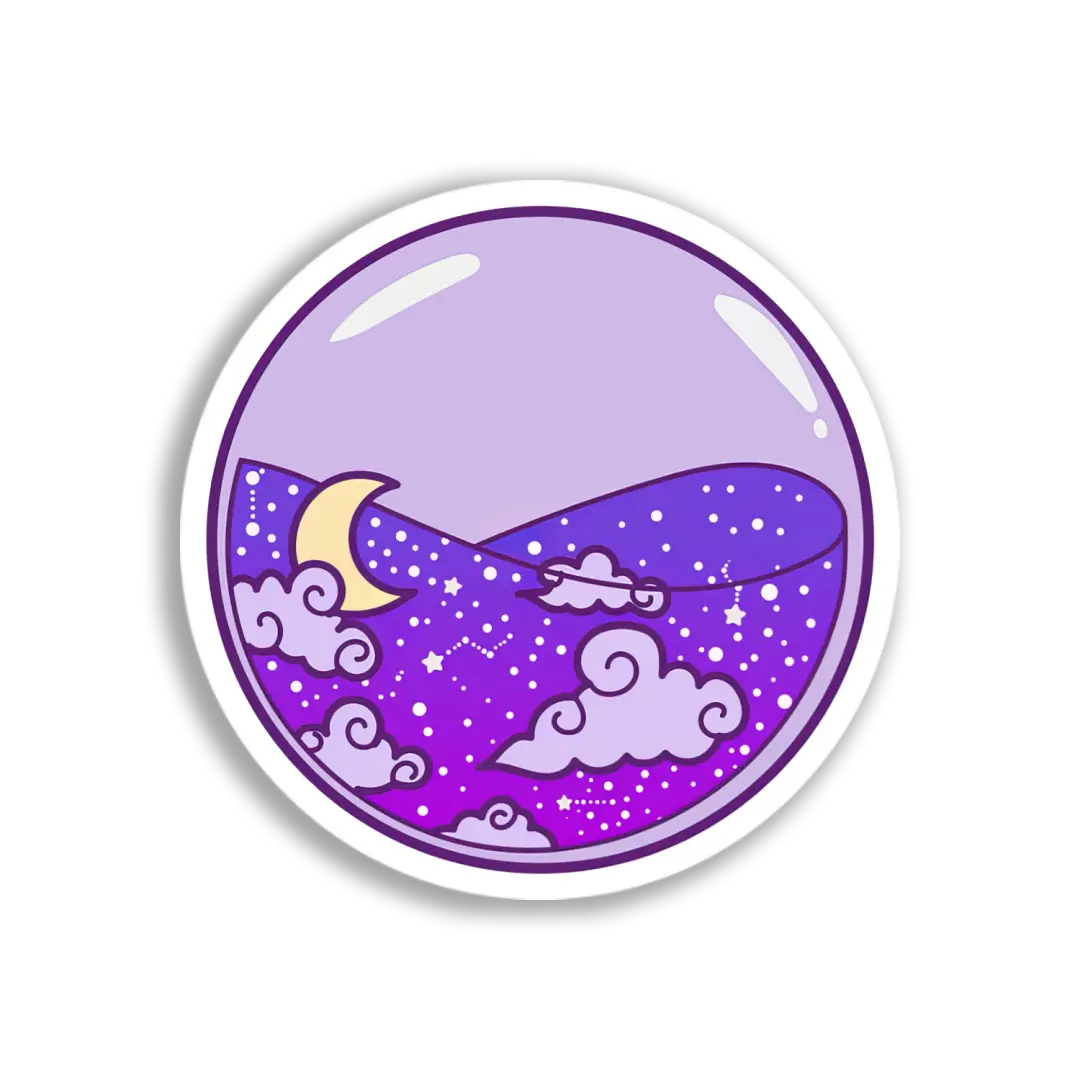 紫色夜空穹頂貼紙