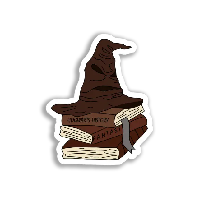 Sprechender Hut mit Büchern Sticker