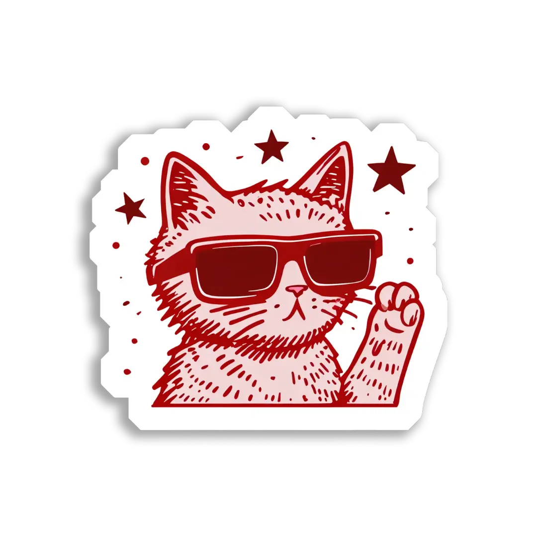 Cool Cat With Sunglasses Sticker