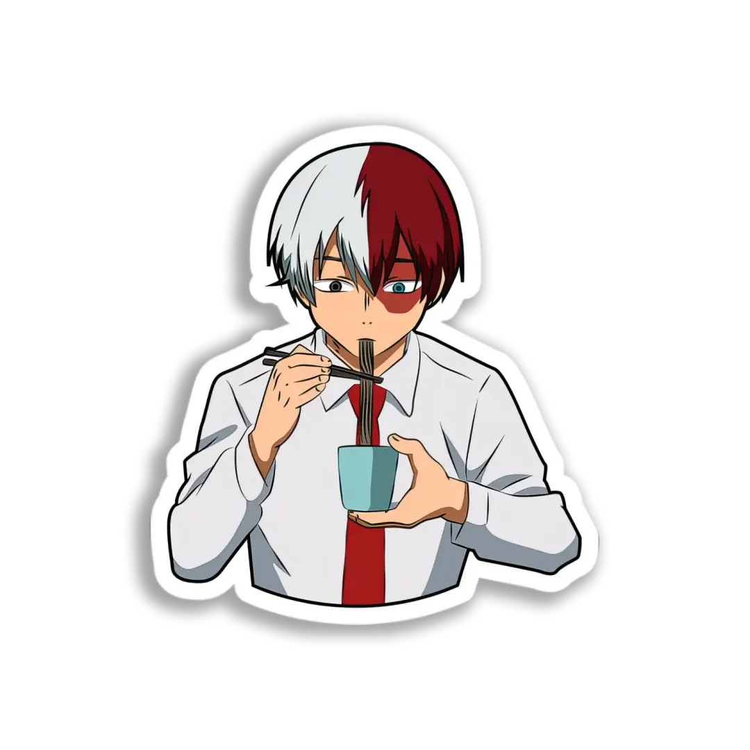 ملصق Shoto يأكل النودلز