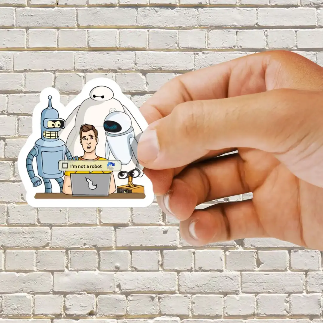 Click I am Not a Robot Captcha Please Sticker