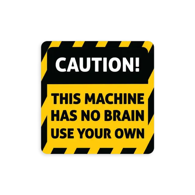Gehirn-Warnschild Sticker